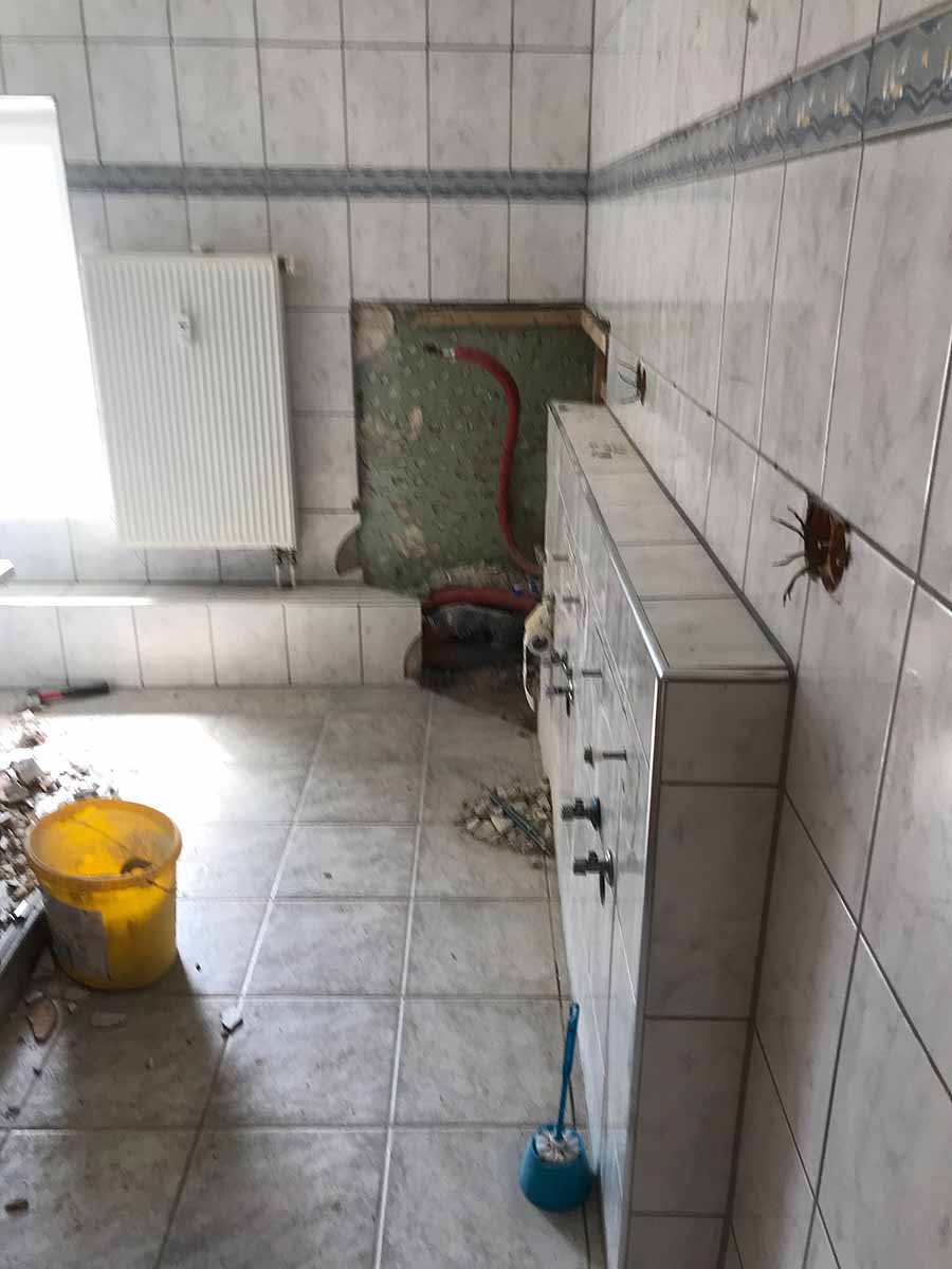 Ein Bad im Rohbauzustand